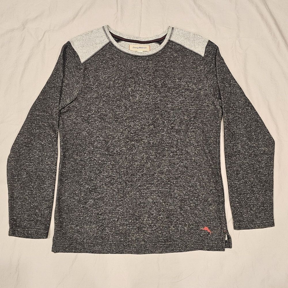Tommy Bahama Sweater Mens Medium Gray‎ Pullover Long Sleeve Crewneck